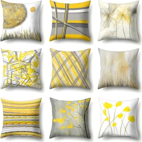 Plant Lines Watercolor Painting Throw Pillow Case Sofa Cushion Cover Home Decor