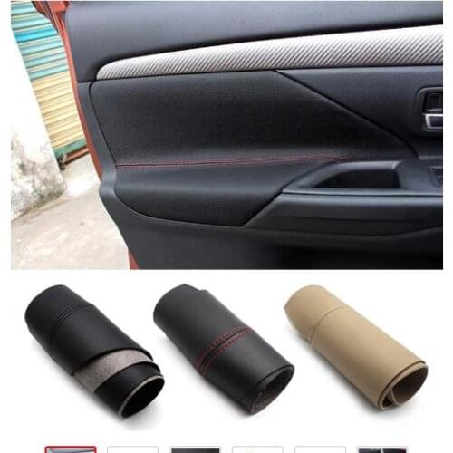 For Mitsubishi Outlander 2014 2015 2016 2017 2018 4PCS Car Interior Door Handle Panel Armrest Microfiber Leather Cover