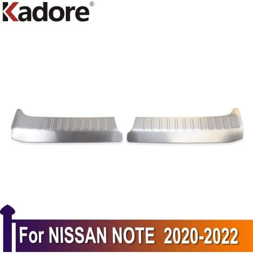 For Nissan Note 2020 2021 2022 Stainless Steel Rear Inner Bumper Protector Trim Door Sill Scuff Cover Plate Car Accessores
