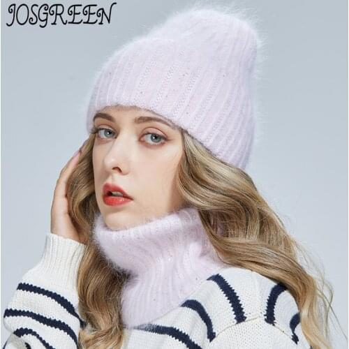 JOSGREENAngolan two-piece hat with velvet and sequins to thicken and keep warm for a winter
