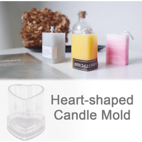 Creative Love shape Acrylic Candle Mold Candle Making Mould Silicone Mold for DIY Handmade Crafts Soap Making Cake Decorating