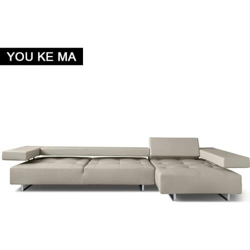 Creative Leather sofa Italian designer modern simple and light luxury First layer cow leather living room furniture