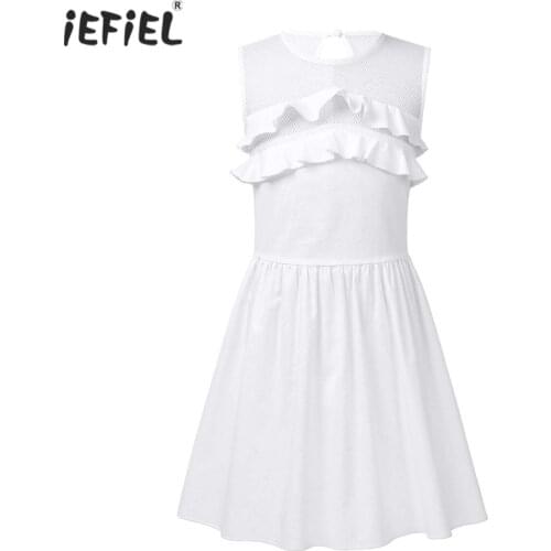 Girls Summer Clothes Sleeveless Fishnet Ruffle Flower Girl Dresses Kids Casual Party Princess Dress For Girls Children Clothing