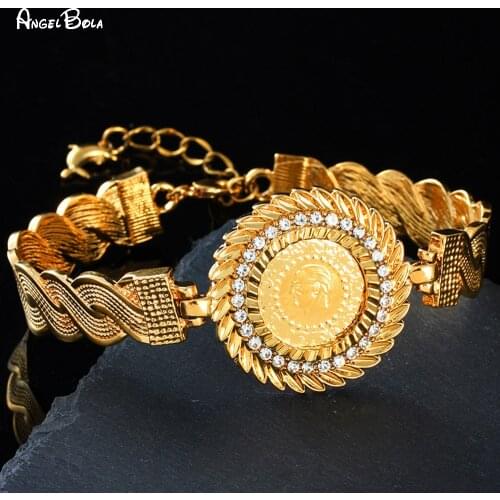 Muslim Fashion Charm Womens Bracelet Jewelry Turkey Unisex Luxury Jewelry Coin Bracelet Party Wedding Holiday Gift