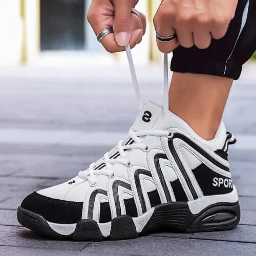 Big Size Autumn Air Sole Male Sneakers Sport Man Running Shoes Sport Mens Sports Shoes Black White Tennis Sneakair Flats D-1353