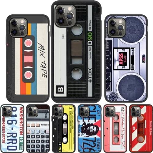 Soft TPU Case For iPhone 11 12 Pro Max Case Vintage Cassette Tape Retro Cases iPhone12 Mini XR X XS 7 8 SE 2020 6s Plus 5S Cover