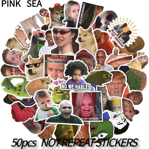 HOT 10/30/50Pcs/set Cartoon Web celebrity expression Cute Decals Guitar Fridge Bicycle Stickers Gift For Kids To Laptop Suitcase