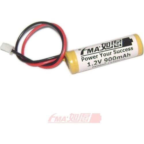 2pcs Ni-Cd AA 1.2V 600mAh 900mAh Rechargeable Battery for Emergency Exit Light backup power with connector