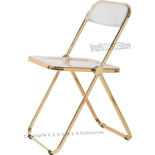 Nordic Acrylic Transparent Folding Dining Chair Modern Simple Home Net Red Chair Creative Leisure Back Chair