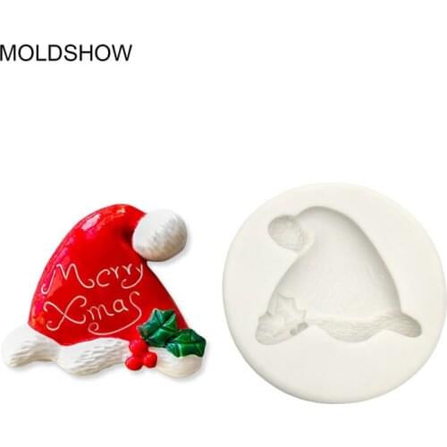 NEW 3D Christmas Hat shape Baking Silicone Mold DIY Chocolate Fondant Candy Cake Decorating mould Kitchen Tools Resin Molds