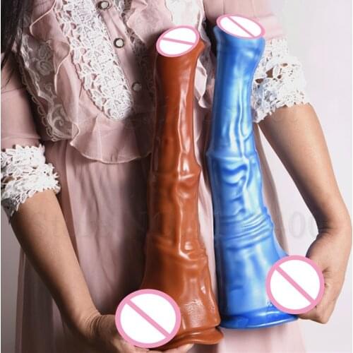 New Super Long Horse Dildo Female Masturbation Huge Realistic Animal Penis With Suction Cup Anal Plug Sex Toys For Women Men