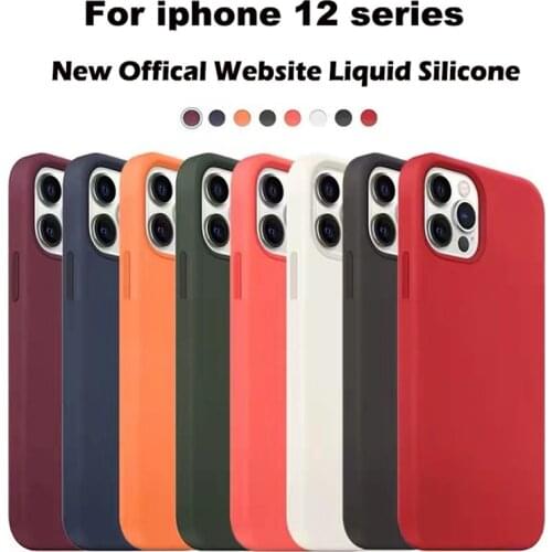 Original For Magsaf* Magnetic Liquid Silicone Case For iPhone 12 Pro Max Animation Case For iPhone 12 Mini Full Cover With Box