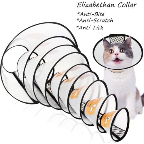 Transparent Elizabeth Collar For Dog Cat Protective Collar Neck Wound Healing Cone Pet Medical Surgery Recovery Anti-Bite Collar