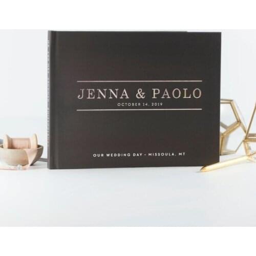 Personalize foil silver black wedding sign in book custom guest book wedding album photo guestbooks photo booth book