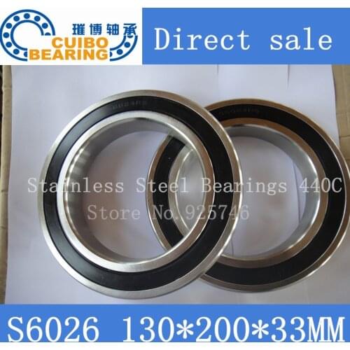 S6026 2RS Stainless Steel Bearing 130x200x33 Miniature 6026 RS Ball Bearings S6026