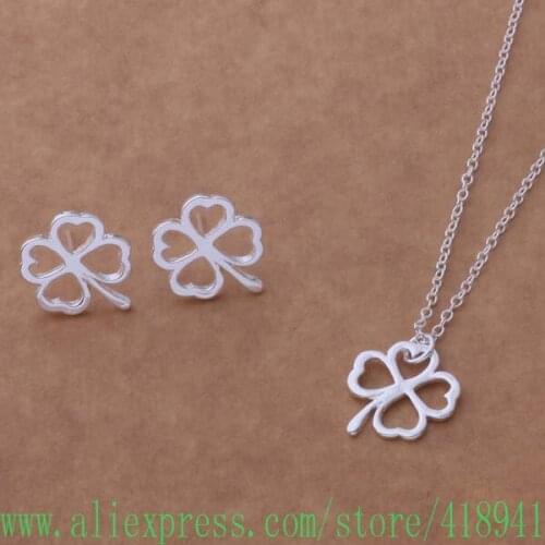 Silver Plated Jewelry Sets Earring 145 + Necklace 683 /ecwamuda bdyajvfa AS176