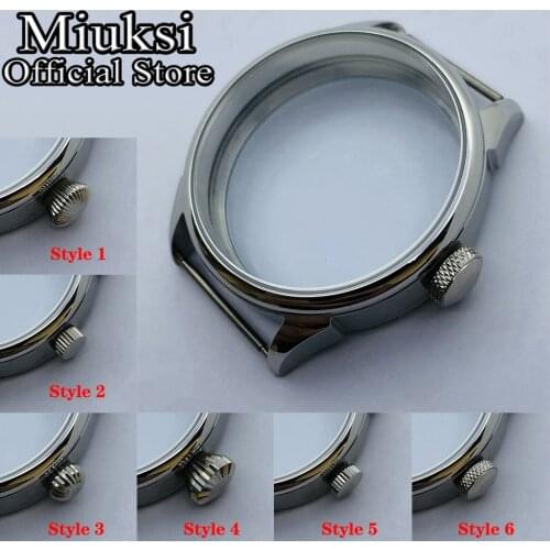 Miuksi 42mm silver stainless steel case fit ETA 6497 6498 Seagull ST3600 ST3620 ST36 series movement