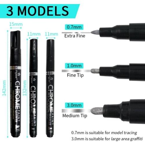 Silver Mirror Marker DIY Paint Mirror Chrome Finish Water UV Resistent Student Supplies Craftwork Paint Arts Pen Accessories