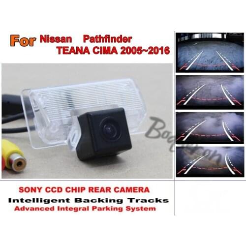 Smart Tracks Chip Camera For Nissan Pathfinder TEANA CIMA 2005~2016 HD CCD Intelligent Dynamic Parking Car Rear View Camera