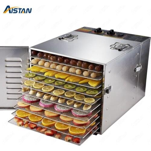 ST01 Ten Trays Food Dehydrator Snacks Dehydration Dryer Fruit Vegetable Herb Meat Drying Machine Stainless Steel