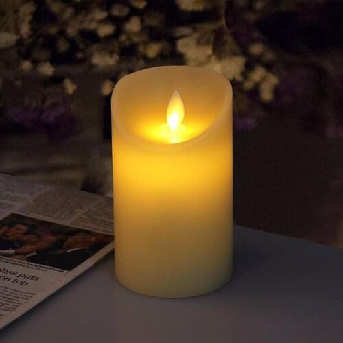 Dancing flame LED night light Candles Wax Pillar Candle lamp for Wedding Christmas Decoration party decoration