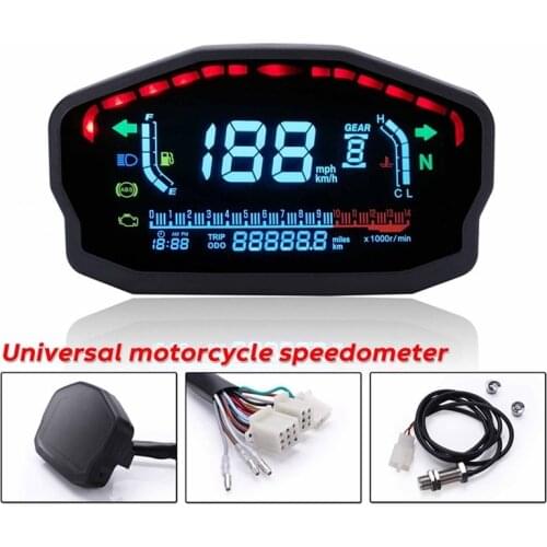 Motorcycle LCD Speedometer Waterproof Digital Odometer with LED Backlight for 12V Motorbike Car / Boat / ATV / UTV / Caravans