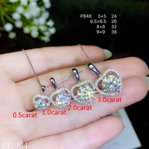 KJJEAXCMY boutique jewelry 925 sterling silver inlay 3.0carat Mosang diamond female pendant support test