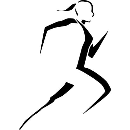 Funny Girl Decal Running Jogging Triathlon Silhouette Car Sticker High Quality Vinyl 9cm*13cm
