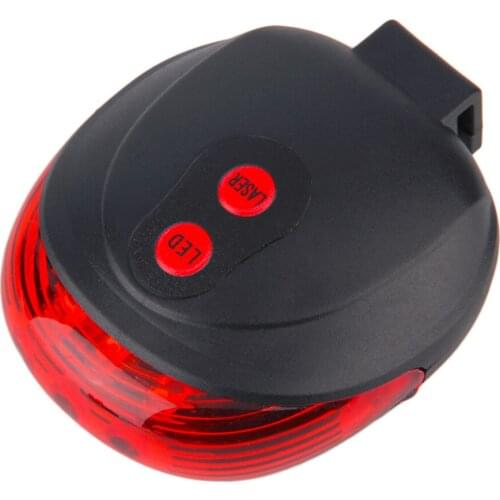 5 LED Laser Beam MTB Mountain Bicycle Bike Rear Tail Warning Lamp Light