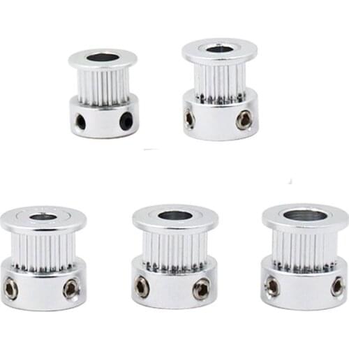 Timing Alumium Pulley GT2 20Teeth 16 teeth 20 Teeth Bore 5mm/8mm Fit for GT2-6mm Open Timing Belt for 3D Printer