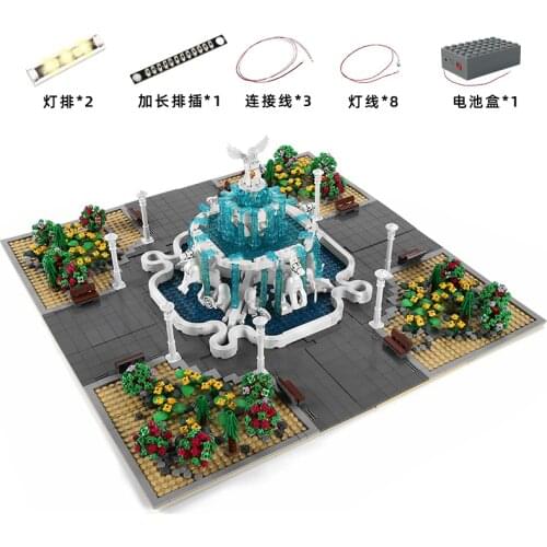 MOULD KING 16003 2960Pcs Street Building Toys MOC Angel Square Model With Led Parts Building Blocks Bricks Kids Christmas Gifts
