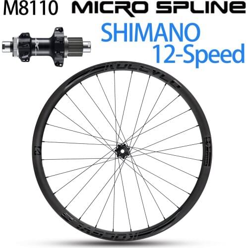 29er BOOST 148 Carbon MTB 33MM 350g RIM with XT M8110 Micro Spline 12 Speed Hub for XC MTB Bike Wheelset Tubeless Ready 1500g