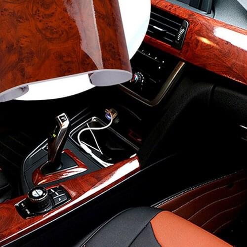 3D Car Sticker Auto Interior Sticker High Temperature Resistant Car Wrap Protective Sticker Wood Grain Textured DIY Decoration