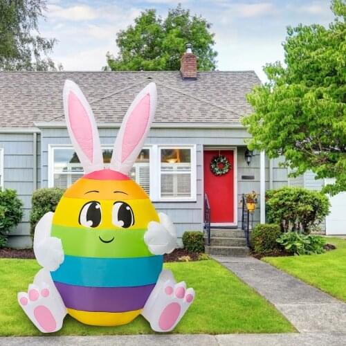 4.9Ft Large Pink/blue Inflatable Easter Bunny Cute Rabbit LED Lamp Inflatable Outdoor Garden Clothing Air Easter Model Toys