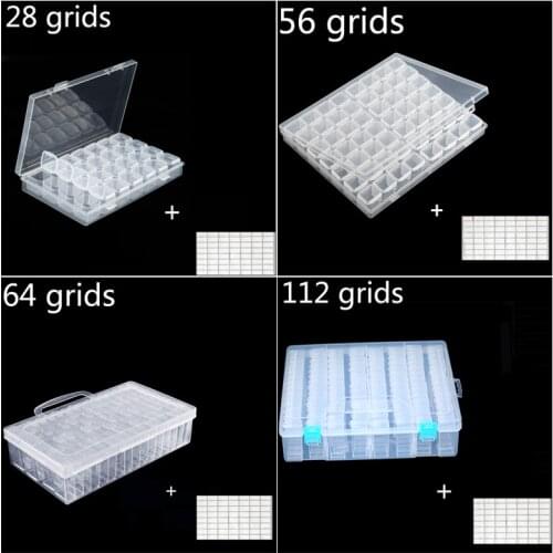 56/64/112 grids detachable diamond painting beads boxes diamond embroidery accessories tools cases storage organizer container