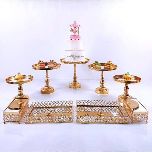 6-16 PC Crystal Metal Wedding Multilayer Cake Stand Frame Set Festival Party Display Tray