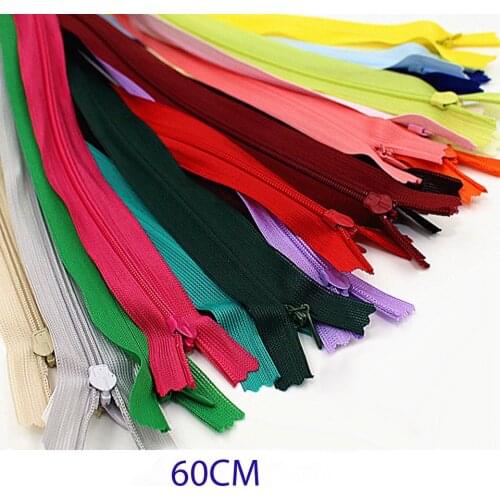 60cm teeth nylon invisible zipper 20pcs nylon #3 zipper applicable to garment or cushion 24colors choice