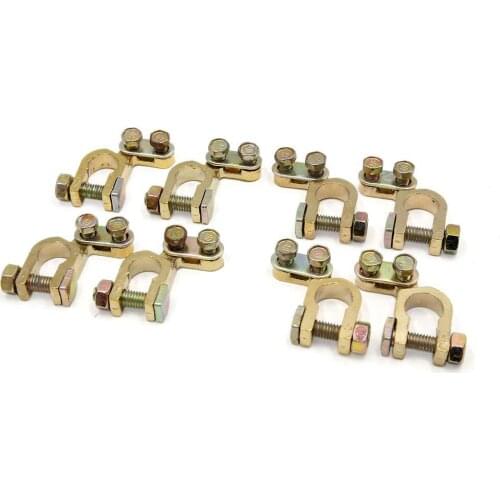 Uxcell 8pcs Bronze Tone Copper Alloy Battery Terminals Adapters for Car Truck