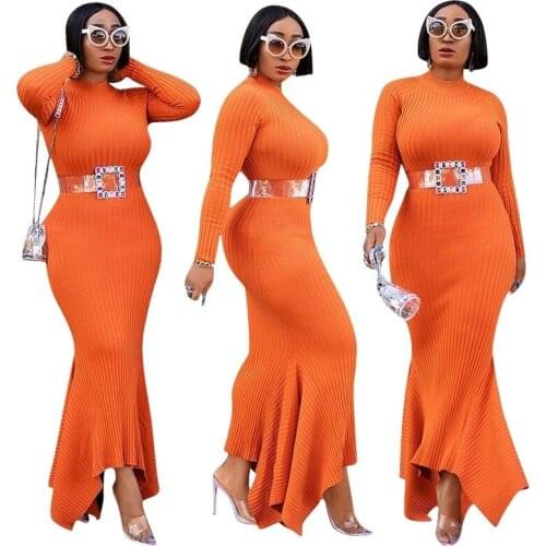 African Dresses For Women Robe Knitting African Clothing Dashiki Fashion Long Maxi Dress Africa Clothing Long Sleeve Dress