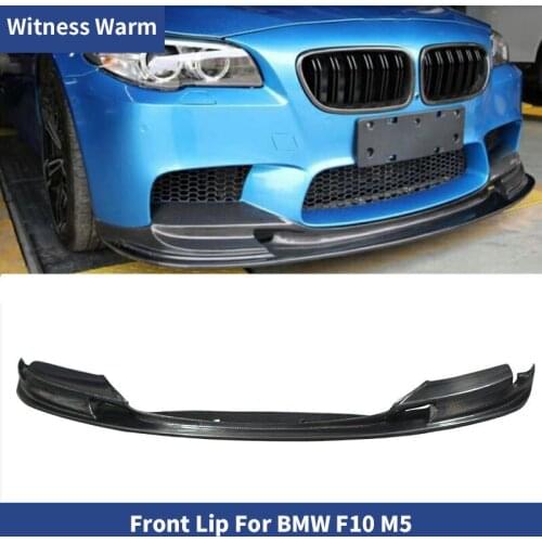 F10 M5 Car Front Bumper Lip Splitters Spoiler For BMW 5 Series 520 525 530 535 F10 M5 2010-2016 Carbon Fiber / Black FRP