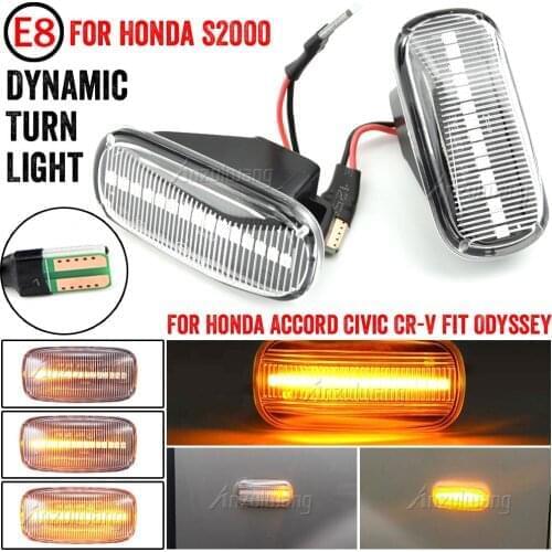 2pcs Car LED Dynamic Side Marker Indicator Light For Honda Civic City Jazz Stream CR V Odyssey Signal Lamps Assembly