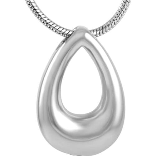 CMJ8575 Hollow Teardrop Urn Necklace Cremation Jewelry Stainless Steel Ashes Keepsake Pendant in different color