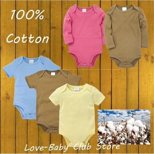 Baby Girls Boys Bodysuit Solid Colors Body Jumper Infant Sweatshirt Onesie 100% Cotton Soft and Comfortable
