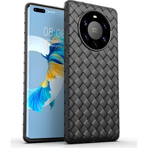 For Huawei Mate 40 Pro Case Classic Breathable BV Weave Soft Silicone Back Cover For Mate 40 Pro Plus Mate40 Pro Phone Cases