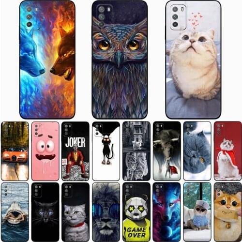 For Xiaomi Poco M3 Case Wolf Silicon TPU Fundas for Xiaomi Poco M3 Pro Cat Animal Shell Bag Housing Phone Cases