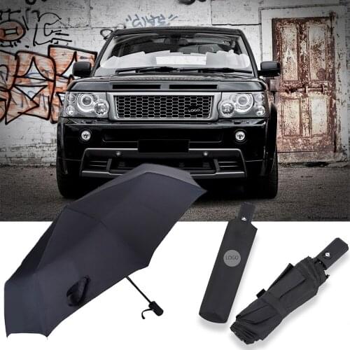 Black Portable Umbrella Folding Rain Parasol For LAND-ROVER Range Rover Discovery Freelander Beauty Automatic Business Umbrella