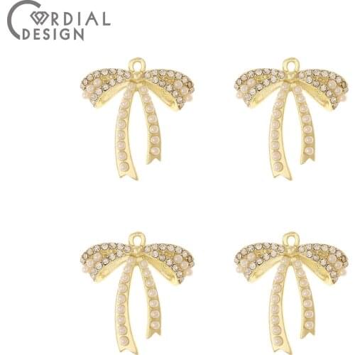 Cordial Design 50Pcs 23*25MM Earrings Pendant/Hand Made/Bowknot Shape/Jewelry Accessories/DIY/Jewelry Findings & Components