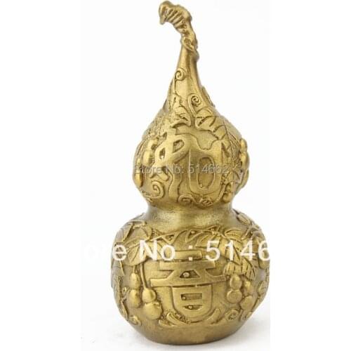 FENGSHUI 4 inch Brass JI XIANG Wu Lou For Health Enhance Sculptures/BRASS WU LOU