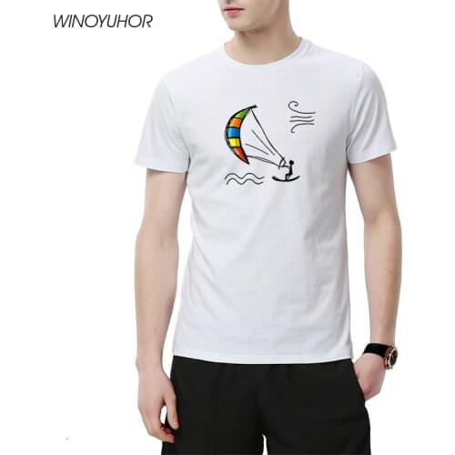 Kitesurfing Kiteboarding Top Streetwear Cotton Mens Summer Casual Short Sleeve T Shirts Funny Sportin T-Shirt Plus Size