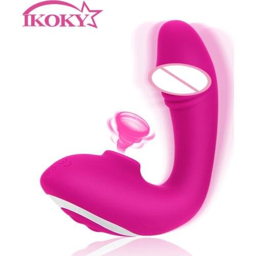 IKOKY Clitoris Sucker Dildo Vibrator Female Masturbator Sex Toys for Women Stimulator G Spot Vagina Nipple Sucking